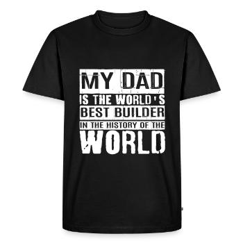 My Dad Is The World's Best Builder 2 - Men's Premium Organic T-Shirt - black - Front - Nico (187cm)