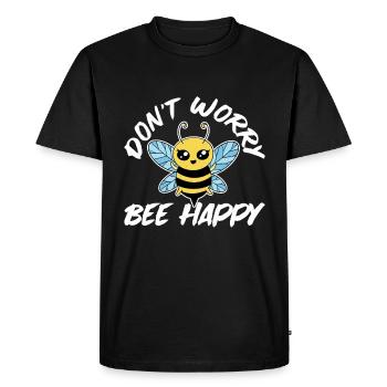 Ne vous inquiétez pas Bee Happy 28 - T-shirt Premium bio Homme - noir - Devant - Nico (187cm)