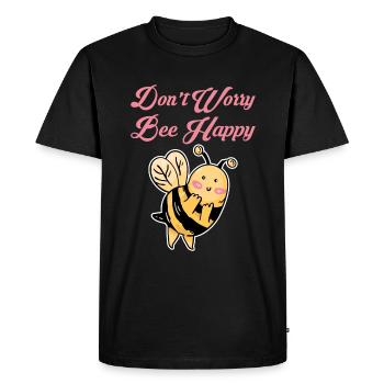 Don't Worry Bee Happy 31 - Men's Premium Organic T-Shirt - black - Front - Nico (187cm)