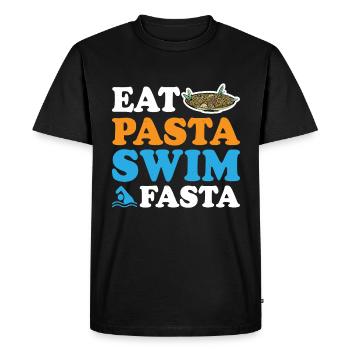 Eat Pasta Swim Fasta 9 - Men's Premium Organic T-Shirt - black - Front - Nico (187cm)
