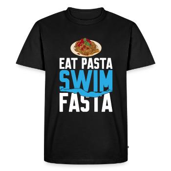 Eat Pasta Swim Fasta 10 - Men's Premium Organic T-Shirt - black - Front - Nico (187cm)