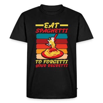Eat Spaghetti To Forgetti Your Regretti 4 - Men's Premium Organic T-Shirt - black - Front - Nico (187cm)