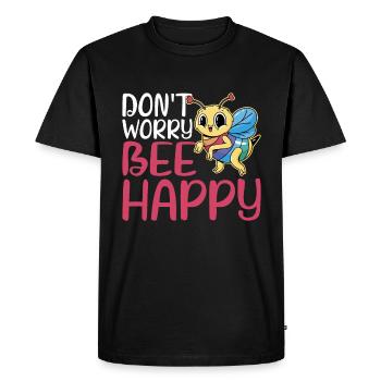Don't Worry Bee Happy 29 - Men's Premium Organic T-Shirt - black - Front - Nico (187cm)