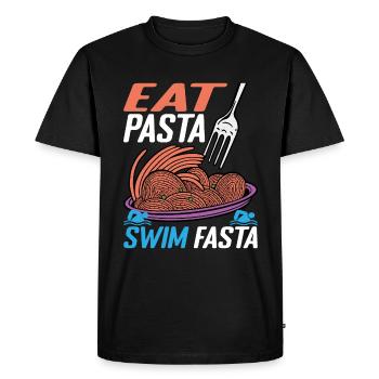 Eat Pasta Swim Fasta 11 - Men's Premium Organic T-Shirt - black - Front - Nico (187cm)