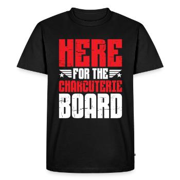 Ici pour la Planche de Charcuterie 5 - T-shirt Premium bio Homme - noir - Devant - Nico (187cm)