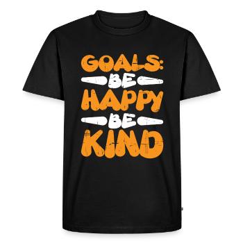 Goals Be Happy, Be Child 4 - Men's Premium Organic T-Shirt - black - Front - Nico (187cm)