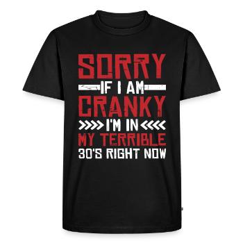 Sorry If I Am Cranky, I'm In My Terrible 30s Now19 - Men's Premium Organic T-Shirt - black - Front - Nico (187cm)