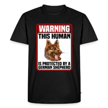 This human is protected by a German Shepherd 4 - Men's Premium Organic T-Shirt - black - Front - Nico (187cm)