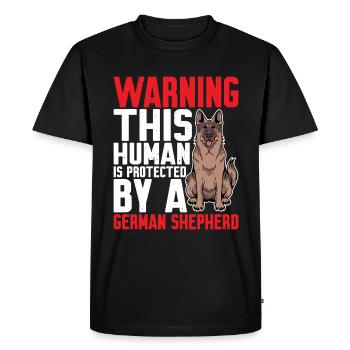 This human is protected by a German Shepherd 5 - Men's Premium Organic T-Shirt - black - Front - Nico (187cm)