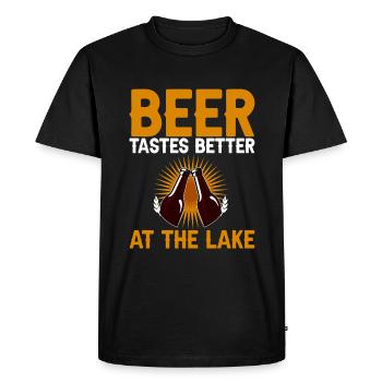 Beer Tastes Better At The Lake 2 - Men's Premium Organic T-Shirt - black - Front - Nico (187cm)
