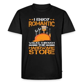 Enjoy Romantic Walks Through The Hardware Store14 - Men's Premium Organic T-Shirt - black - Front - Nico (187cm)