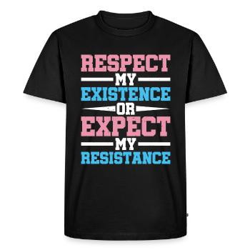 Respectez mon existence ou attendez-vous à ma résistance 12 - T-shirt Premium bio Homme - noir - Devant - Nico (187cm)