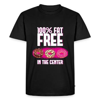100% Fat Free In The Center 3 - Men's Premium Organic T-Shirt - black - Front - Nico (187cm)