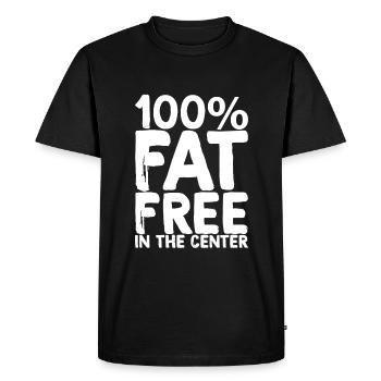 100% Fat Free In The Center - Men's Premium Organic T-Shirt - black - Front - Nico (187cm)