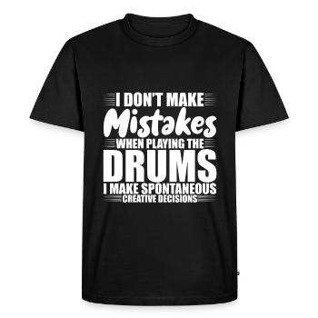 Je ne fais pas d’erreurs en jouant de la batterie 3 - T-shirt Premium bio Homme - noir - Devant - Nico (187cm)