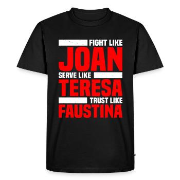 Combattez comme Joan Servez comme Teresa - T-shirt Premium bio Homme - noir - Devant - Nico (187cm)