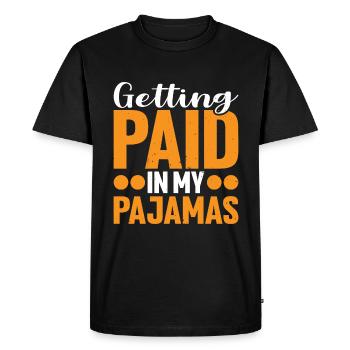 Être payé en pyjama - T-shirt Premium bio Homme - noir - Devant - Nico (187cm)