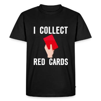 Je collectionne les cartons rouges - T-shirt Premium bio Homme - noir - Devant - Nico (187cm)