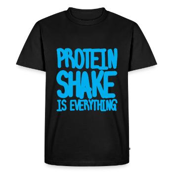 Protein Shake Is Everything - Men's Premium Organic T-Shirt - black - Front - Nico (187cm)