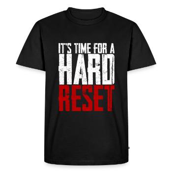 It's Time For A Hard Reset 2 - Men's Premium Organic T-Shirt - black - Front - Nico (187cm)