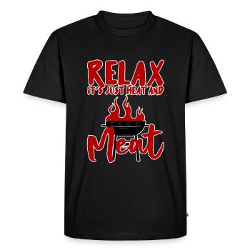 Détendez-vous, c’est juste de la chaleur et de la viande 4 - T-shirt Premium bio Homme - noir - Devant - Nico (187cm)