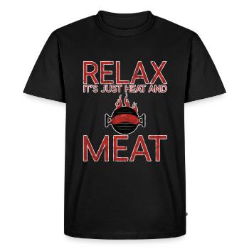 Détendez-vous, c’est juste de la chaleur et de la viande 2 - T-shirt Premium bio Homme - noir - Devant - Nico (187cm)