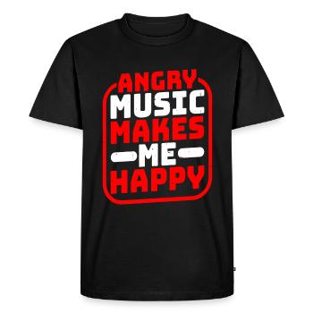 Angry Music Makes Me Happy - Men's Premium Organic T-Shirt - black - Front - Nico (187cm)