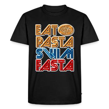 Eat Pasta Swim Fasta 13 - Men's Premium Organic T-Shirt - black - Front - Nico (187cm)