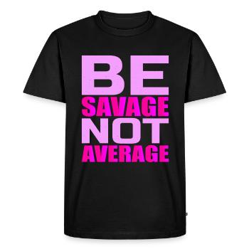 Soyez sauvage pas moyen 4 - T-shirt Premium bio Homme - noir - Devant - Nico (187cm)