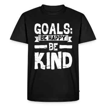 Objectifs Soyez heureux, soyez enfant 9 - T-shirt Premium bio Homme - noir - Devant - Nico (187cm)