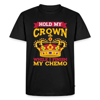 Tenez ma couronne pendant que je termine ma chimio 35 - T-shirt Premium bio Homme - noir - Devant - Nico (187cm)