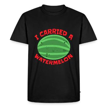 I Carried A Watermelon 12 - Men's Premium Organic T-Shirt - black - Front - Nico (187cm)
