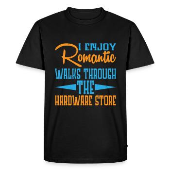 Enjoy Romantic Walks Through The Hardware Store19 - Men's Premium Organic T-Shirt - black - Front - Nico (187cm)