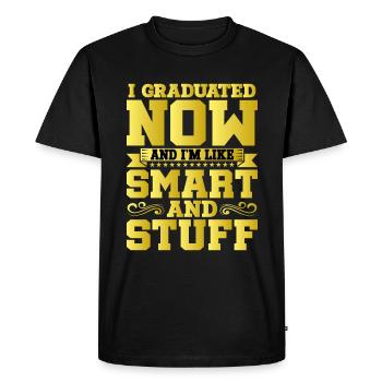 J’ai obtenu mon diplôme maintenant et je suis comme intelligent et trucs 12 - T-shirt Premium bio Homme - noir - Devant - Nico (187cm)
