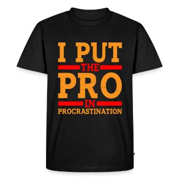 Je mets le pro dans la procrastination 8 - T-shirt Premium bio Homme - noir - Devant - Nico (187cm)