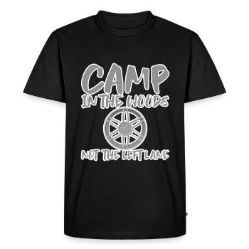 Campez dans les bois, pas sur la voie de gauche - T-shirt Premium bio Homme - noir - Devant - Nico (187cm)