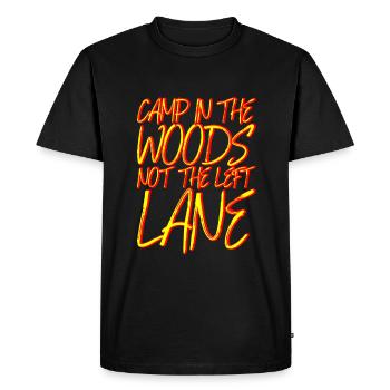 Campez dans les bois, pas sur la voie de gauche 3 - T-shirt Premium bio Homme - noir - Devant - Nico (187cm)