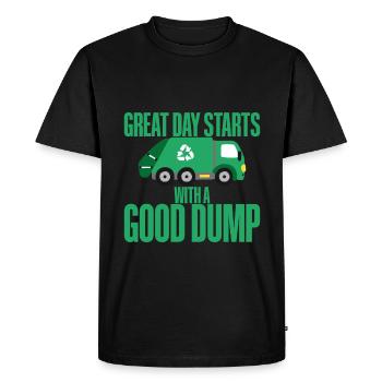Une bonne journée commence par une bonne décharge - T-shirt Premium bio Homme - noir - Devant - Nico (187cm)