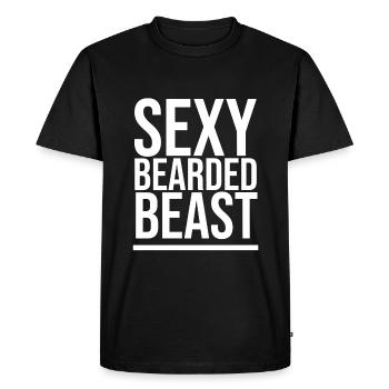 Bête barbue sexy - T-shirt Premium bio Homme - noir - Devant - Nico (187cm)