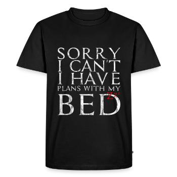 Désolé, je ne peux pas avoir de plans avec mon lit 4 - T-shirt Premium bio Homme - noir - Devant - Nico (187cm)