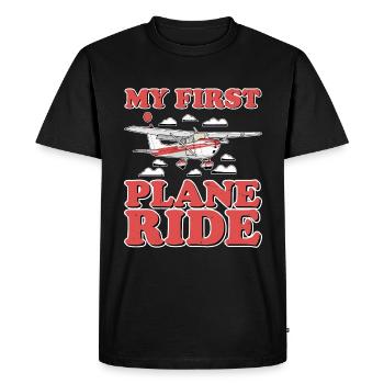 Mon premier voyage en avion 50 - T-shirt Premium bio Homme - noir - Devant - Nico (187cm)