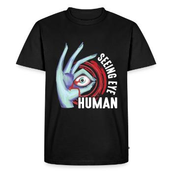 Seeing Eye Human 13 - Men's Premium Organic T-Shirt - black - Front - Nico (187cm)