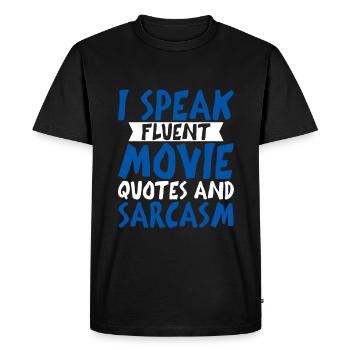 Je parle couramment des citations de films et du sarcasme 4 - T-shirt Premium bio Homme - noir - Devant - Nico (187cm)