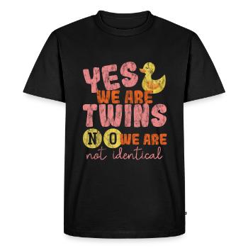 Oui, nous sommes jumeaux, non, nous ne sommes pas identiques 3 - T-shirt Premium bio Homme - noir - Devant - Nico (187cm)