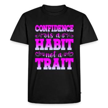 La confiance est une habitude, pas un trait - T-shirt Premium bio Homme - noir - Devant - Nico (187cm)