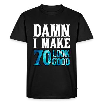 Damn I Make 70 Look Good 2 - Men's Premium Organic T-Shirt - black - Front - Nico (187cm)