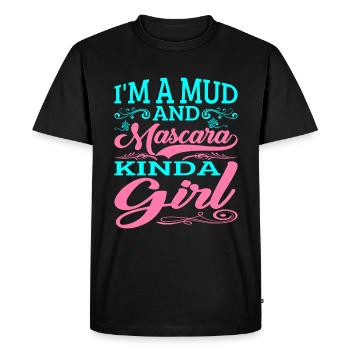 Je suis une fille de boue et de mascara 2 - T-shirt Premium bio Homme - noir - Devant - Nico (187cm)