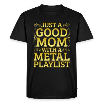 Juste une bonne maman avec une liste de lecture Mettal 1 - T-shirt Premium bio Homme - noir - Devant - Nico (187cm)