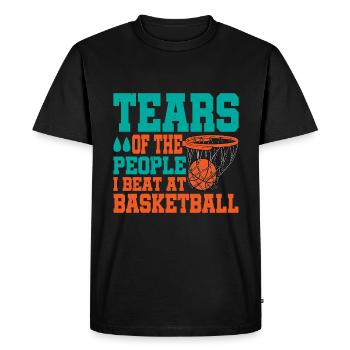 Tears Of The People I Beat At Basketball - Men's Premium Organic T-Shirt - black - Front - Nico (187cm)