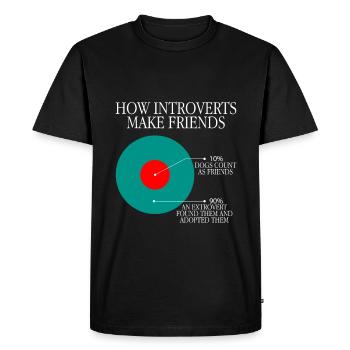 Comment les introvertis se font des amis 3 - T-shirt Premium bio Homme - noir - Devant - Nico (187cm)